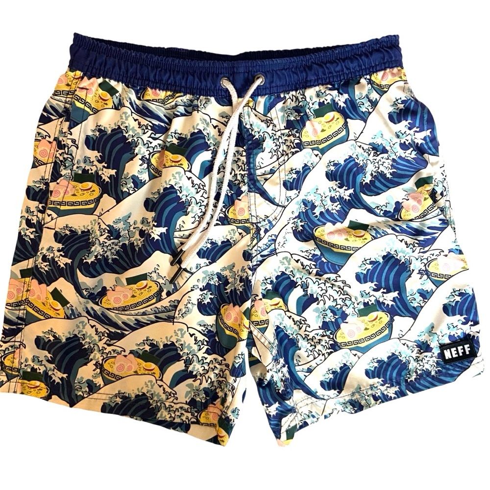 Neff Blue Swim Shorts with Drawstring